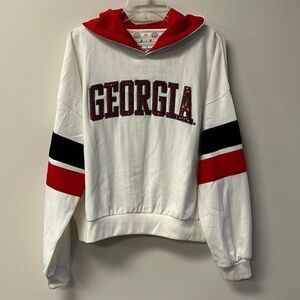 Pressbox Georgia Bulldogs Hooded Sequins Sweatshirt